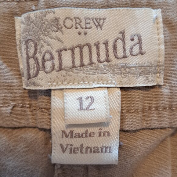 J. Crew Khaki Bermuda Shorts Size 12 - Picture 4 of 4